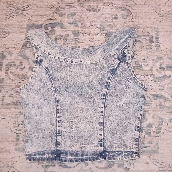 Vintage Dirty Dancing 1987 Acid washed Crop Sleeveless denim vest  small - Picture 9 of 15